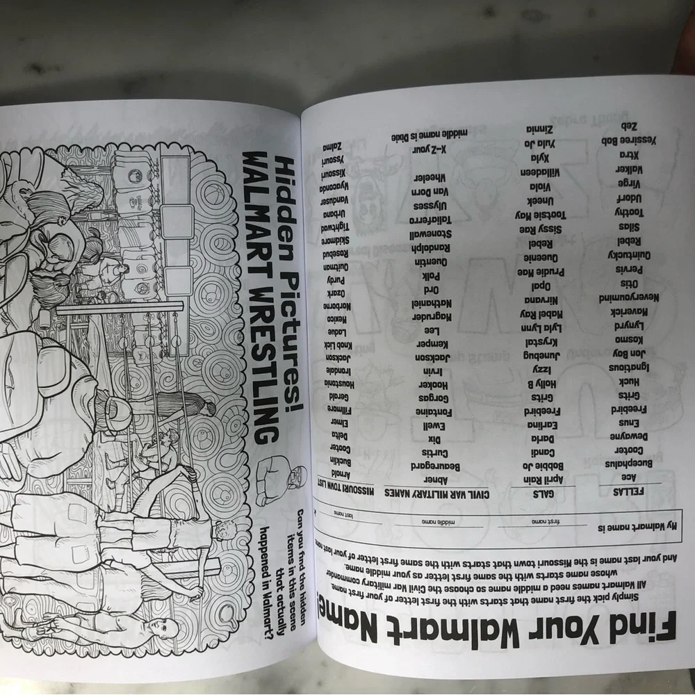 Humorous Adult Coloring Activity book The People of Walmart Rolling Back